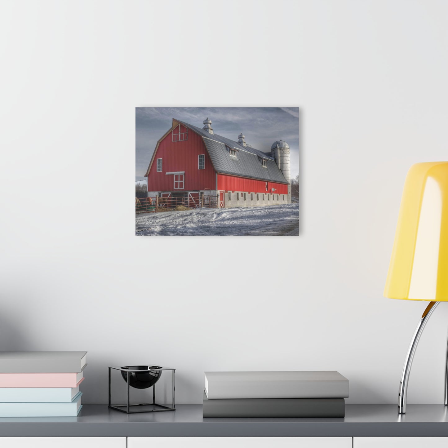 U R There Photography Casey Road Red Rustic Farmhouse Acrylic Wall Print