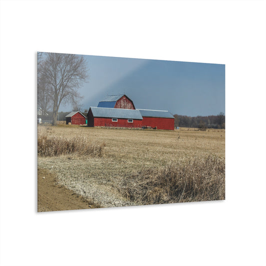 U R There Photography Romeo Plank Road Reds II Rustic Farmhouse Acrylic Wall Print