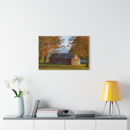 U R There Photography Marlette Road Fall Red Rustic Farmhouse Acrylic Wall Print