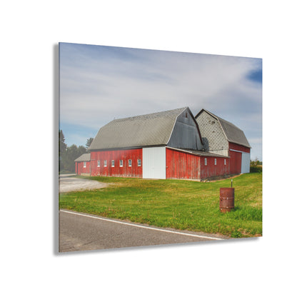 U R There Photography French Road Centennial Reds II Rustic Farmhouse Acrylic Wall Print