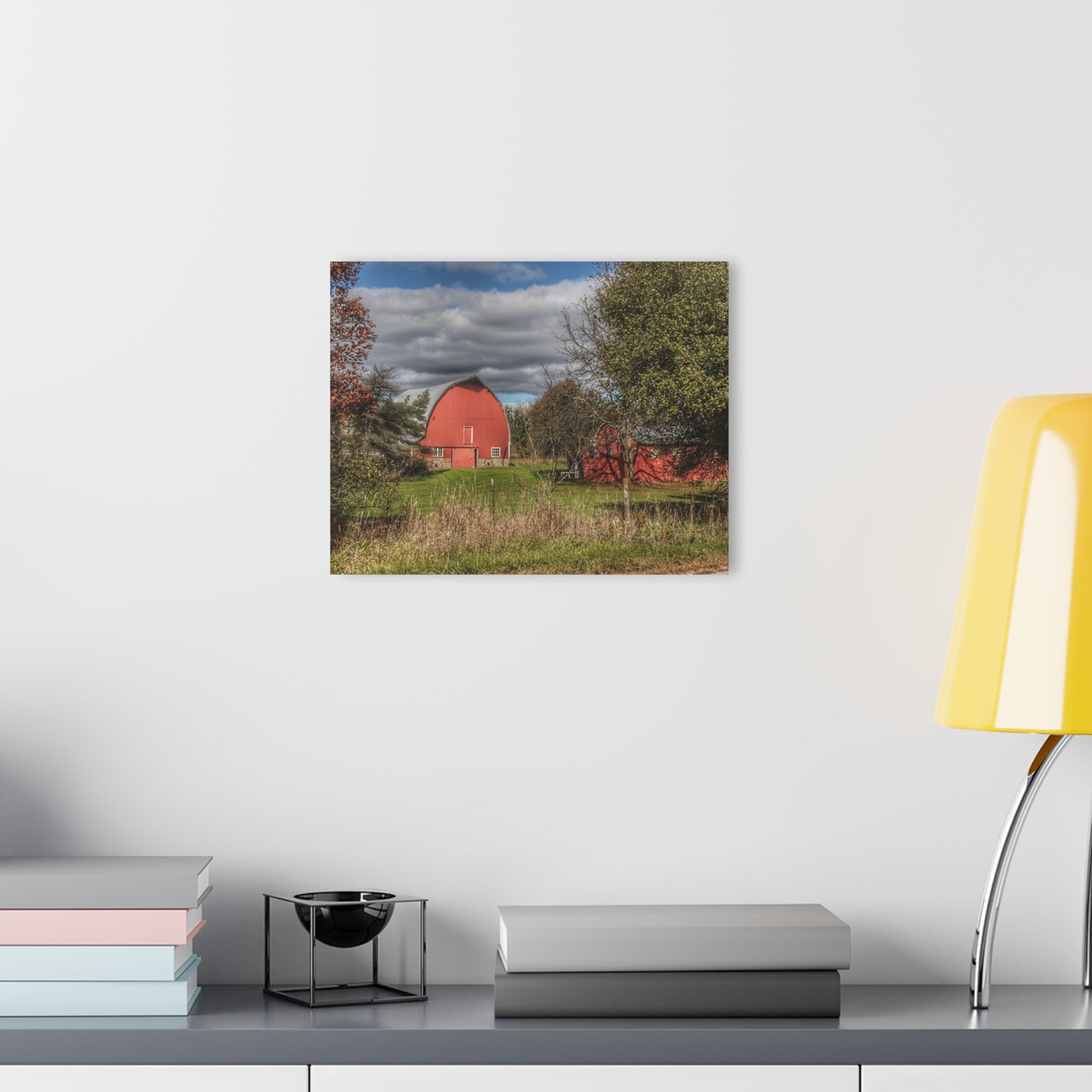 U R There Photography Genesee Road Red III Rustic Farmhouse Acrylic Wall Print