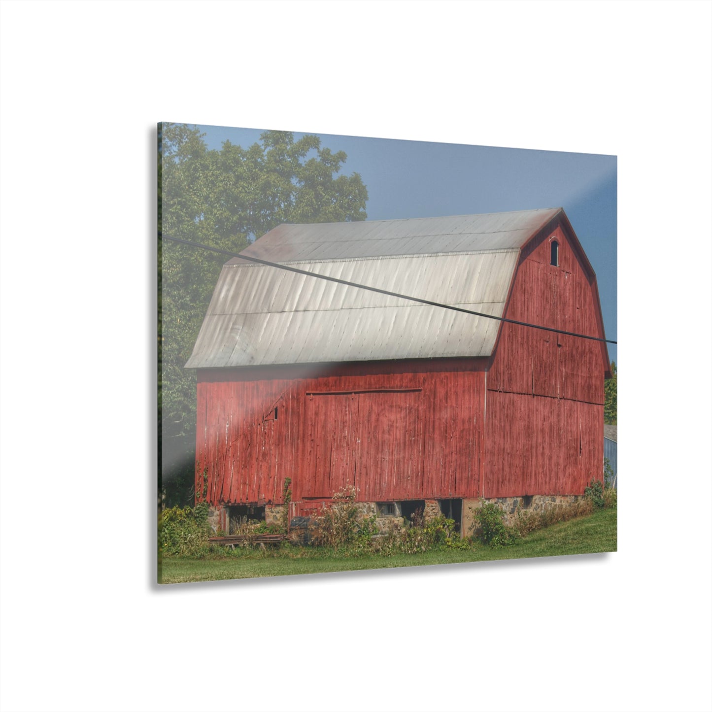 U R There Photography Belsay Road Red Rustic Farmhouse Acrylic Wall Print