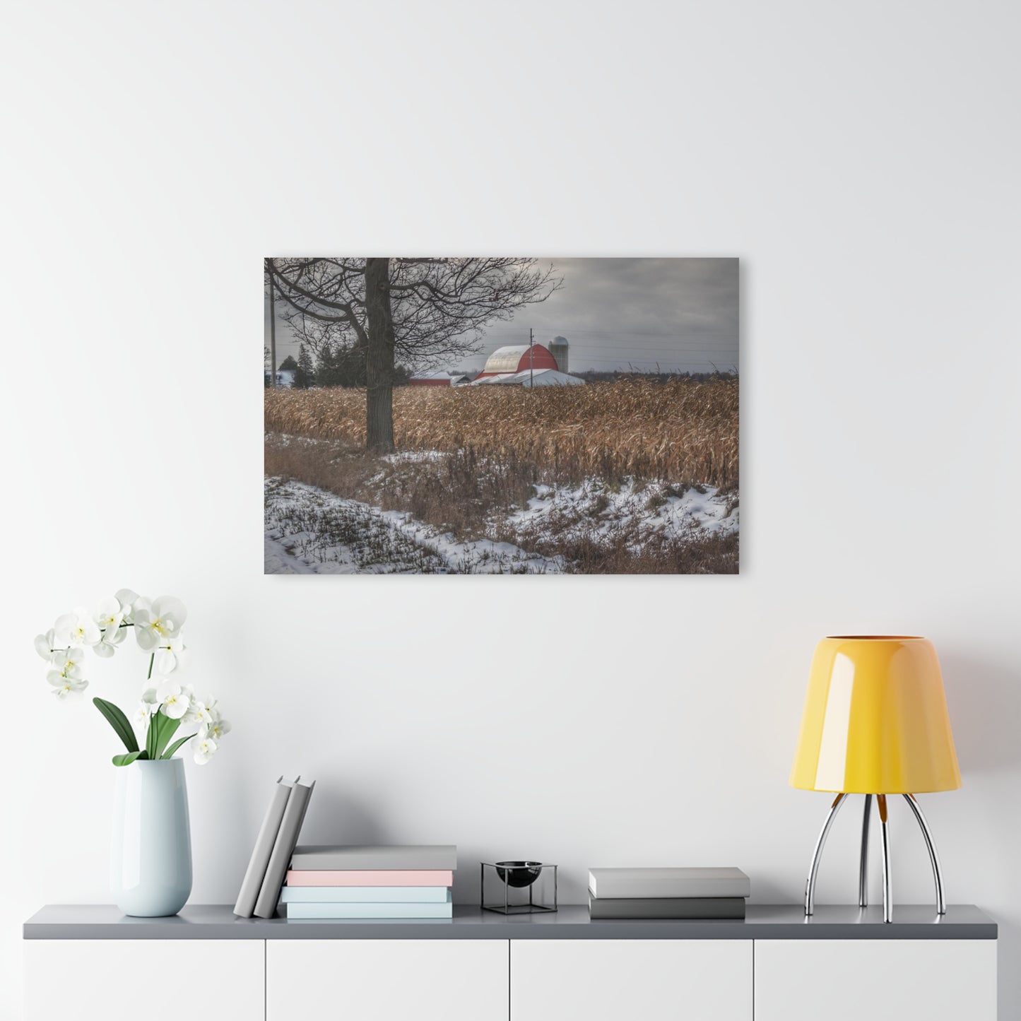 U R There Photography Edward Road Red Rustic Farmhouse Acrylic Wall Print