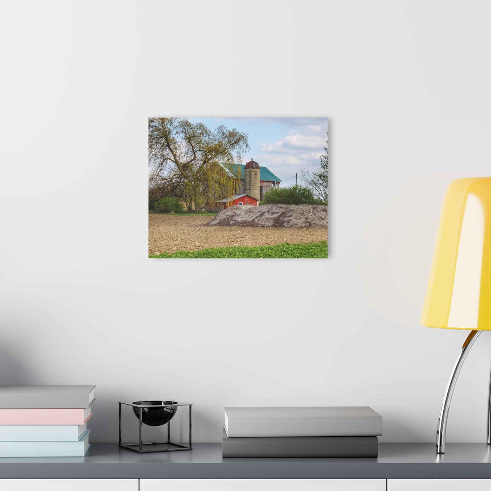 U R There Photography Cedar Creek Road Red Rustic Farmhouse Acrylic Wall Print