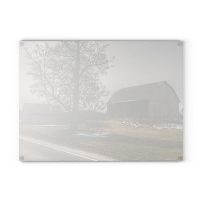 U R There Photography Roadside Greys Rustic Farmhouse Tempered-Glass Cutting Board