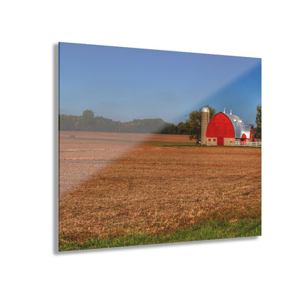 U R There Photography Brown City Wellman Line Road Red Rustic Farmhouse Acrylic Wall Print