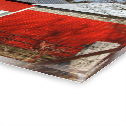 U R There Photography Cass City Carousel Red Rustic Farmhouse Acrylic Wall Print
