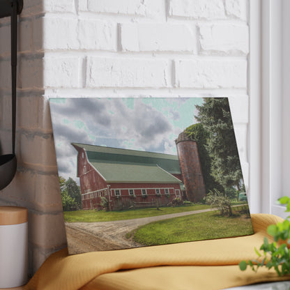 U R There Photography Metamora Country Rustic Farmhouse Tempered-Glass Cutting Board