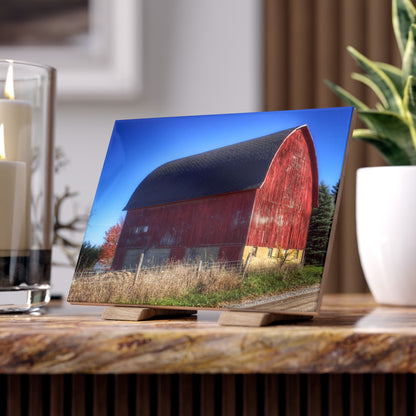 U R There Photography Big Roadside Red Rustic Farmhouse Decorative Ceramic Tile