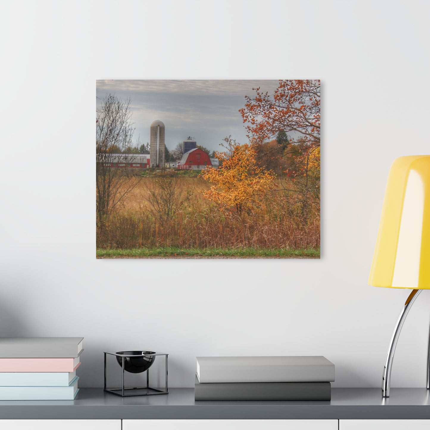 U R There Photography Vienna Road Red and Silo Rustic Farmhouse Acrylic Wall Print