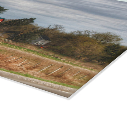 U R There Photography M-24 TnT Red II Rustic Farmhouse Tempered-Glass Cutting Board