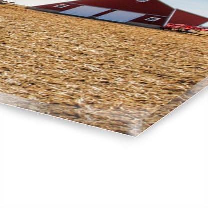 U R There Photography French Road Quilted Red Rustic Farmhouse Acrylic Wall Print