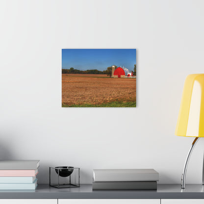U R There Photography Brown City Wellman Line Road Red Rustic Farmhouse Acrylic Wall Print
