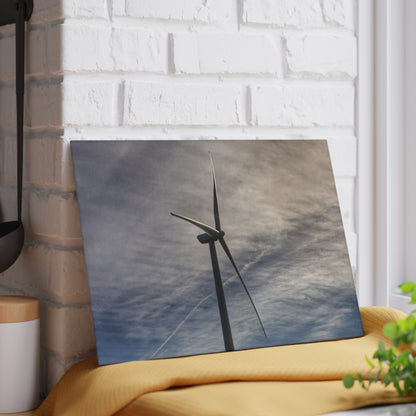 U R There Photography North Gera Road Windmill Rustic Farmhouse Tempered-Glass Cutting Board