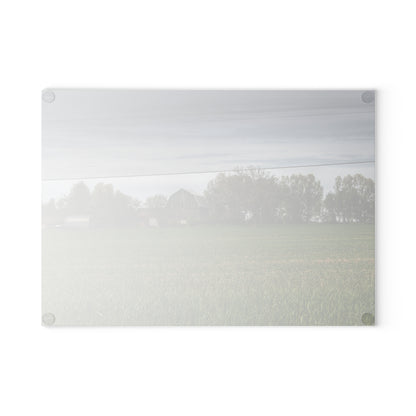 U R There Photography Old Grey Across the Field Rustic Farmhouse Tempered-Glass Cutting Board
