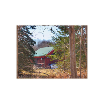 U R There Photography Bordman Road Hidden Red Rustic Farmhouse Decorative Ceramic Tile