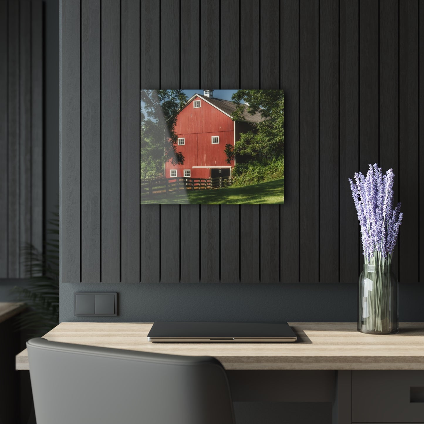 U R There Photography Oxford Red Rustic Farmhouse Acrylic Wall Print