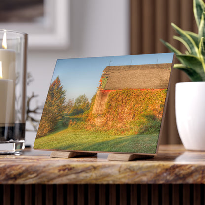 U R There Photography Bearanger Road Red Rustic Farmhouse Decorative Ceramic Tile