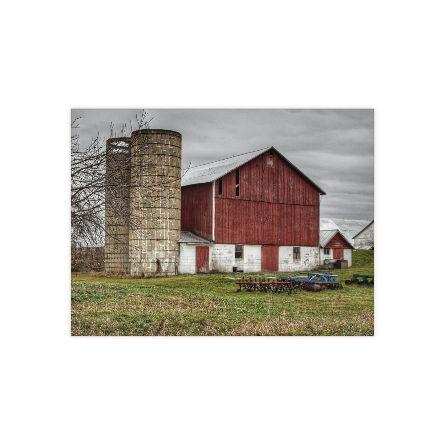 U R There Photography Fostoria Red I Rustic Farmhouse Decorative Ceramic Tile