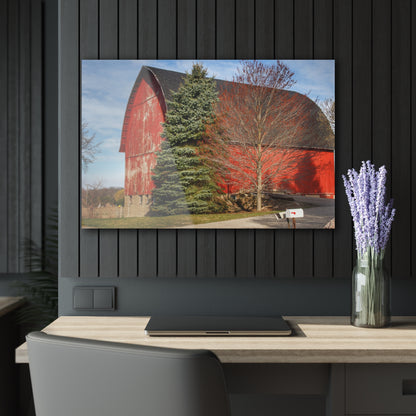 U R There Photography West Sutton Road Red Rustic Farmhouse Acrylic Wall Print