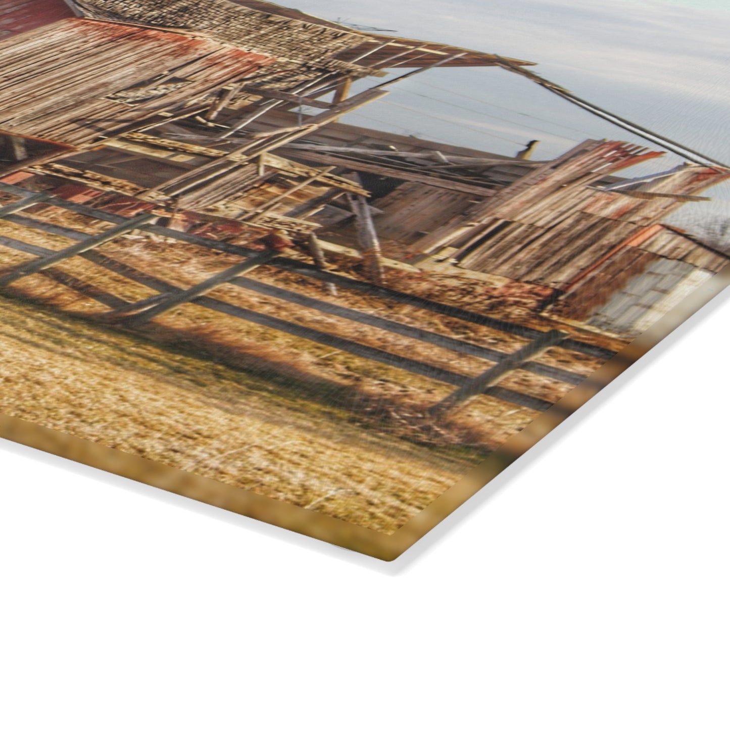 U R There Photography Irish Road Old Red I Rustic Farmhouse Tempered-Glass Cutting Board 8"x 11"