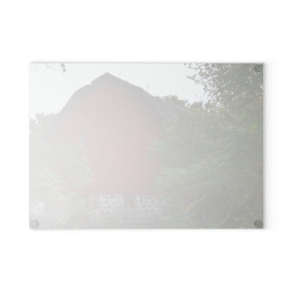 U R There Photography Brown Road Hidden Red II Rustic Farmhouse Tempered-Glass Cutting Board