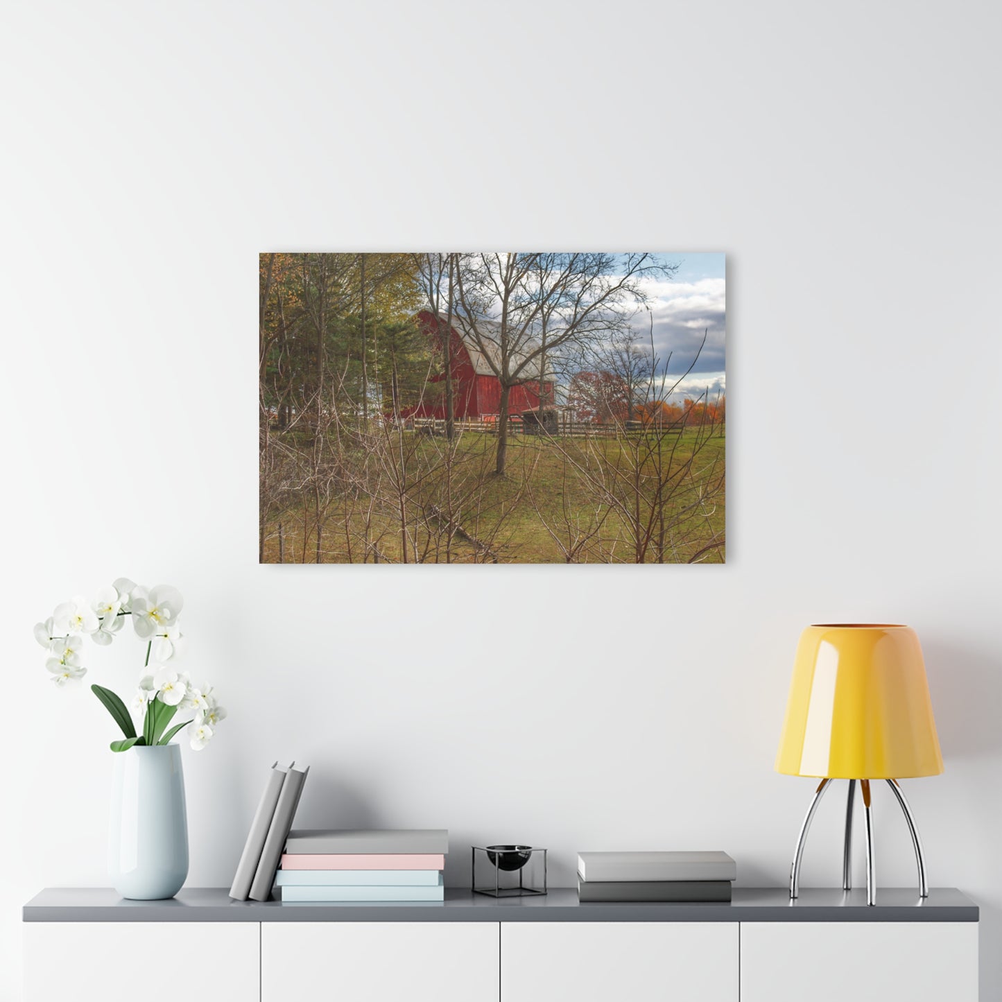 U R There Photography Laur Road Hidden Red Rustic Farmhouse Acrylic Wall Print