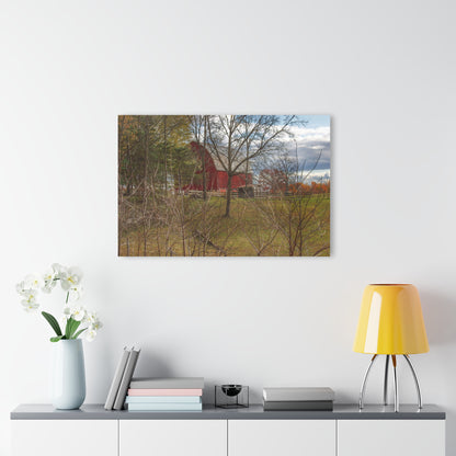 U R There Photography Laur Road Hidden Red Rustic Farmhouse Acrylic Wall Print