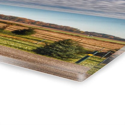 U R There Photography Fences, Firs and Fall Rustic Farmhouse Acrylic Wall Print