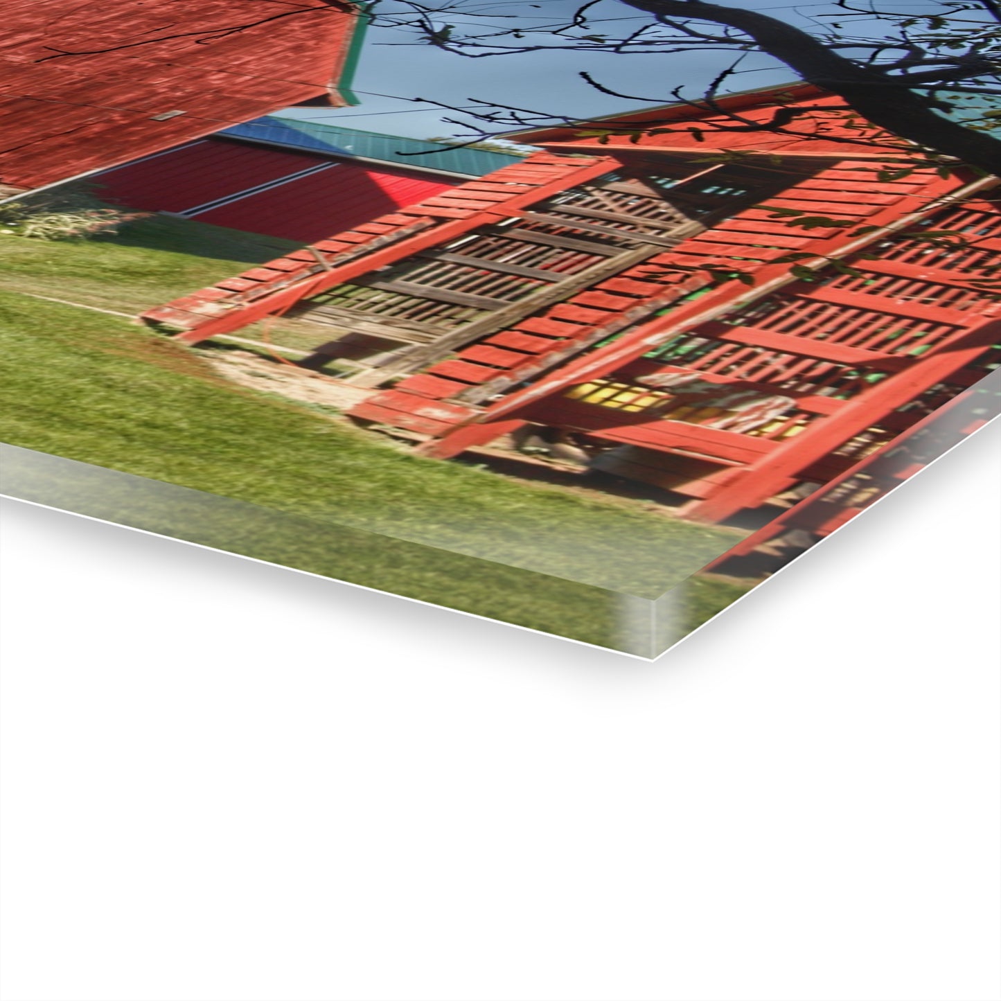 U R There Photography Gardner Road Red II Rustic Farmhouse Acrylic Wall Print