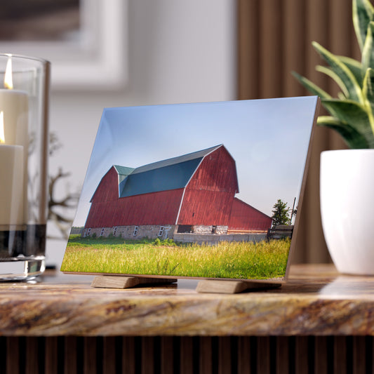U R There Photography Burnside Red Rustic Farmhouse Decorative Ceramic Tile
