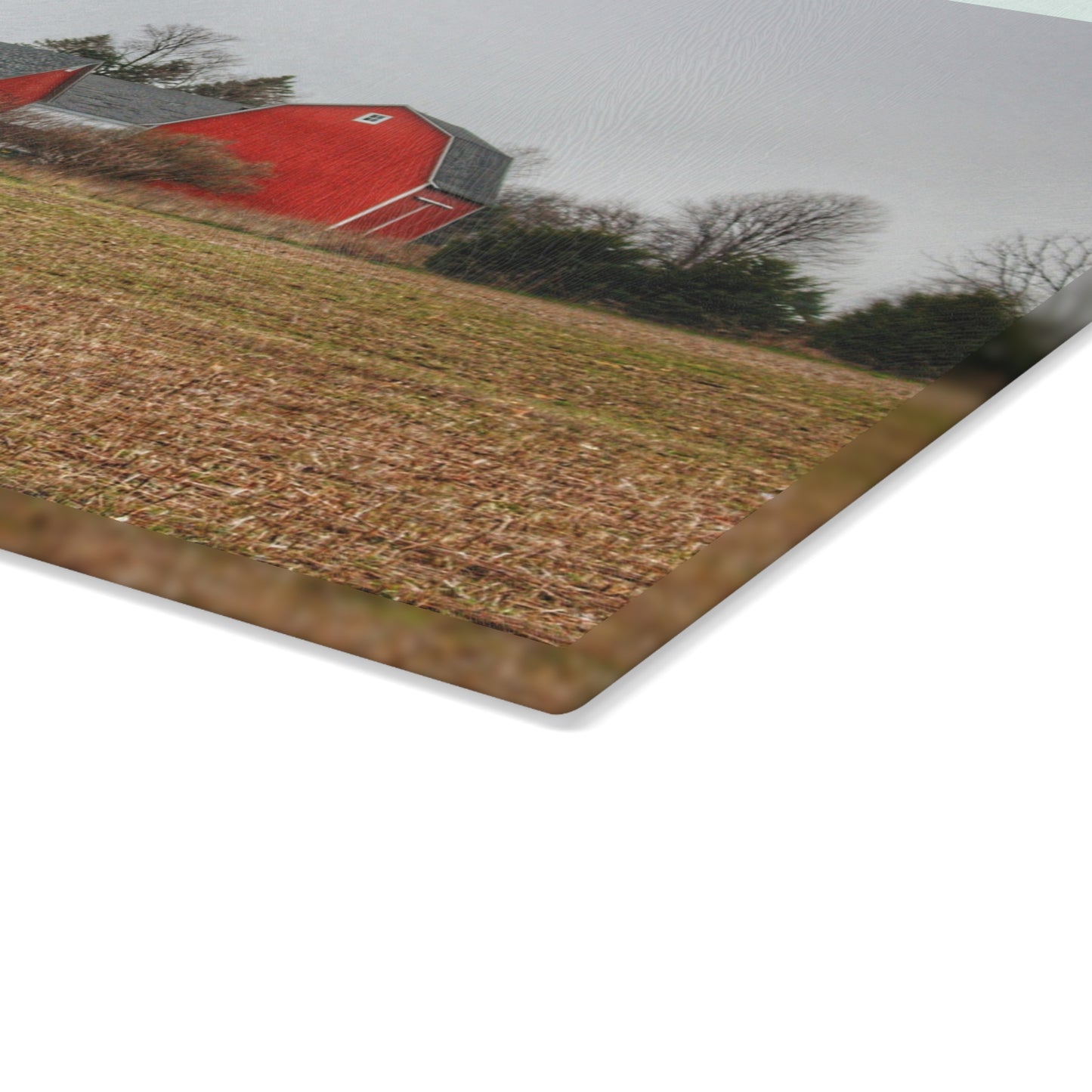 U R There Photography Kidder Road Reds Rustic Farmhouse Tempered-Glass Cutting Board