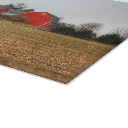 U R There Photography Kidder Road Reds Rustic Farmhouse Tempered-Glass Cutting Board