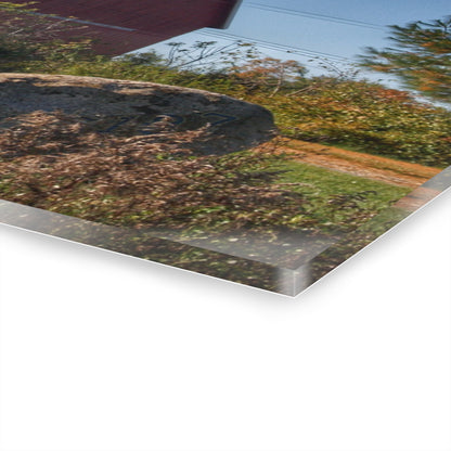 U R There Photography Hemingway Lake Road Red Rustic Farmhouse Acrylic Wall Print