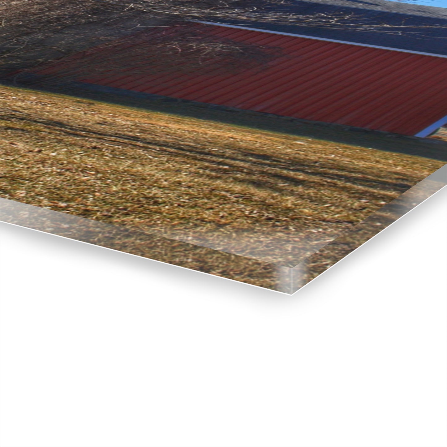 U R There Photography Leonard Road Red Rustic Farmhouse Acrylic Wall Print