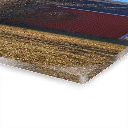 U R There Photography Leonard Road Red Rustic Farmhouse Acrylic Wall Print