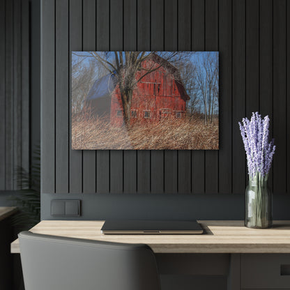 U R There Photography East Dodge Road Red Rustic Farmhouse Acrylic Wall Print
