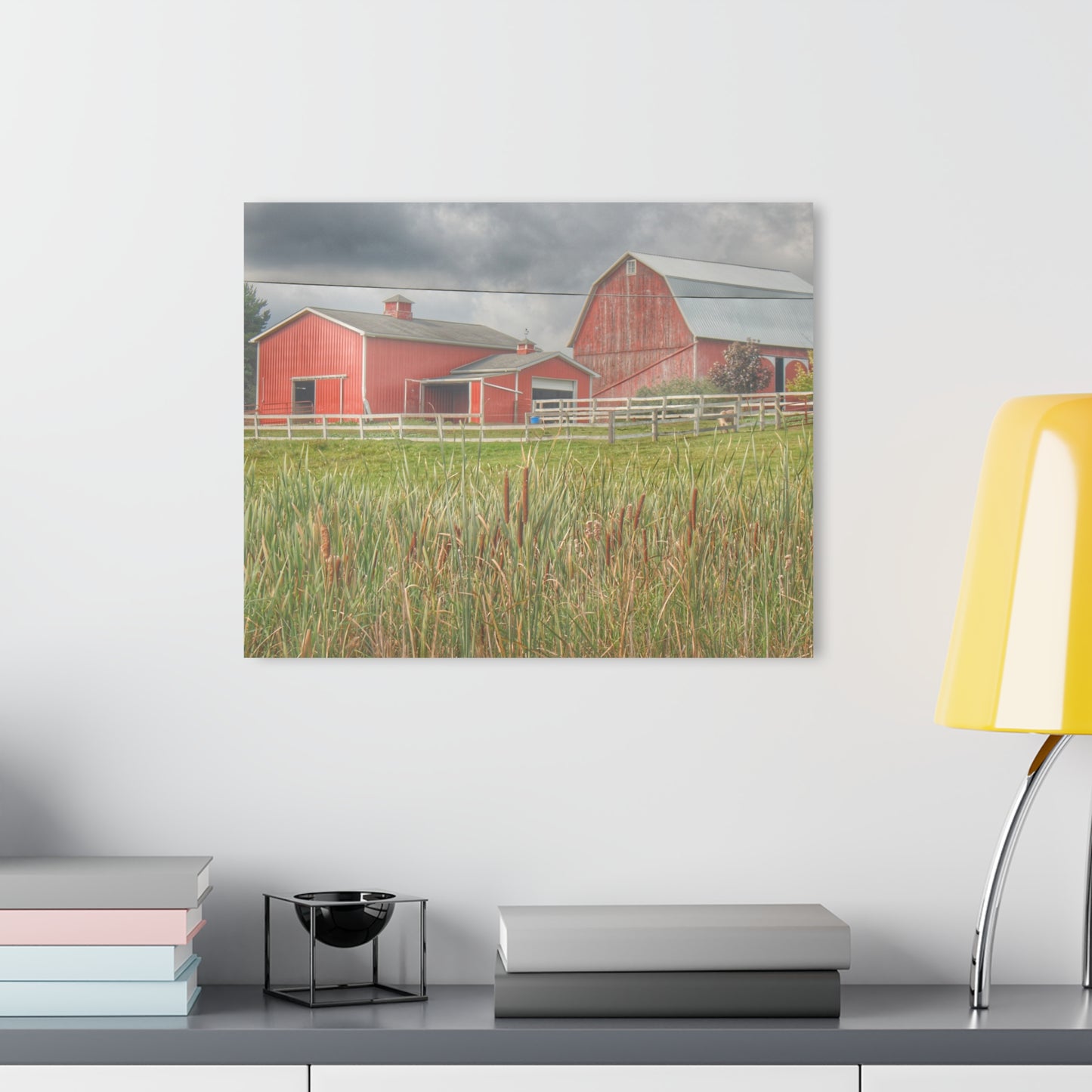 U R There Photography Greenwood Reds Rustic Farmhouse Acrylic Wall Print