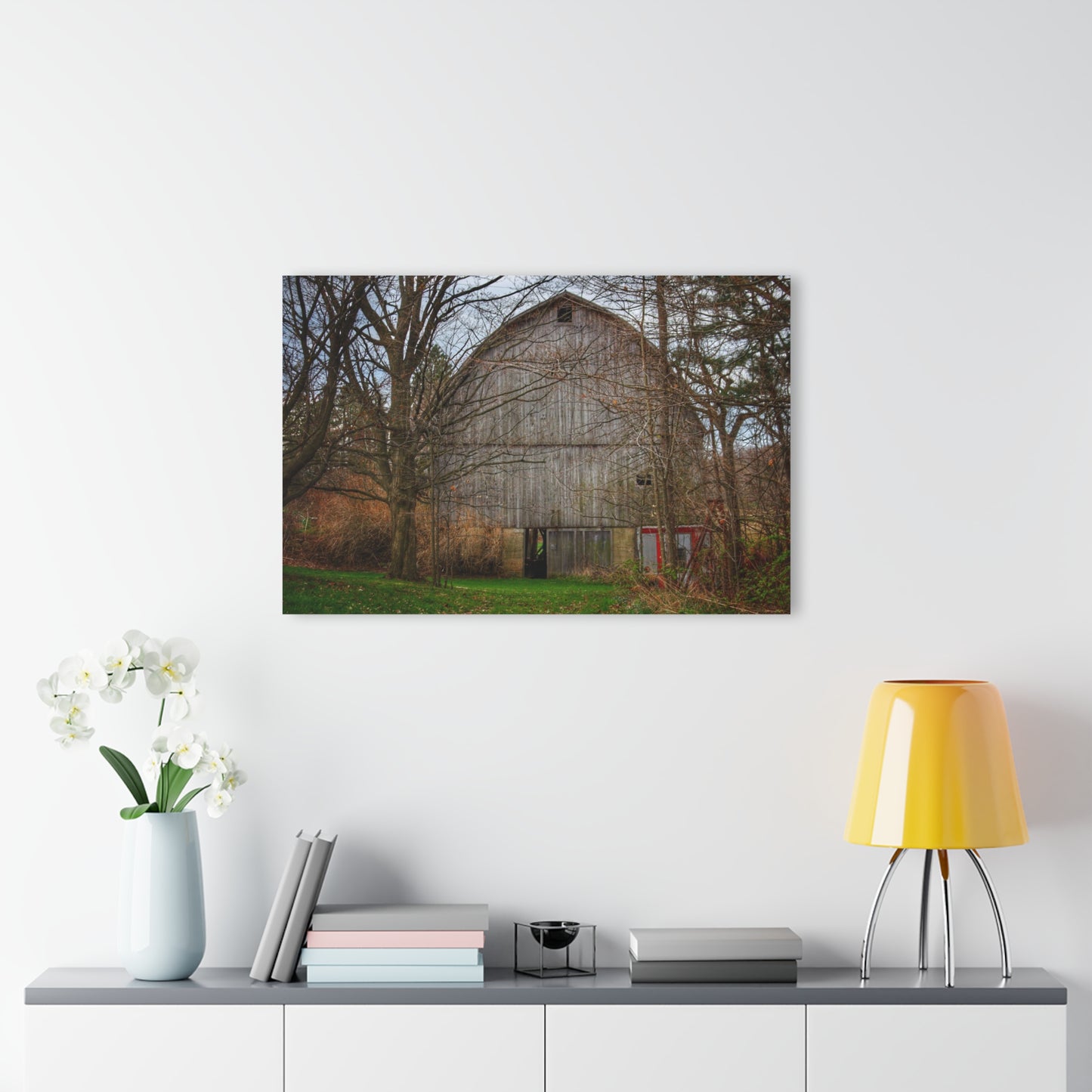 U R There Photography West Murphy Lake Road Grey Rustic Farmhouse Acrylic Wall Print