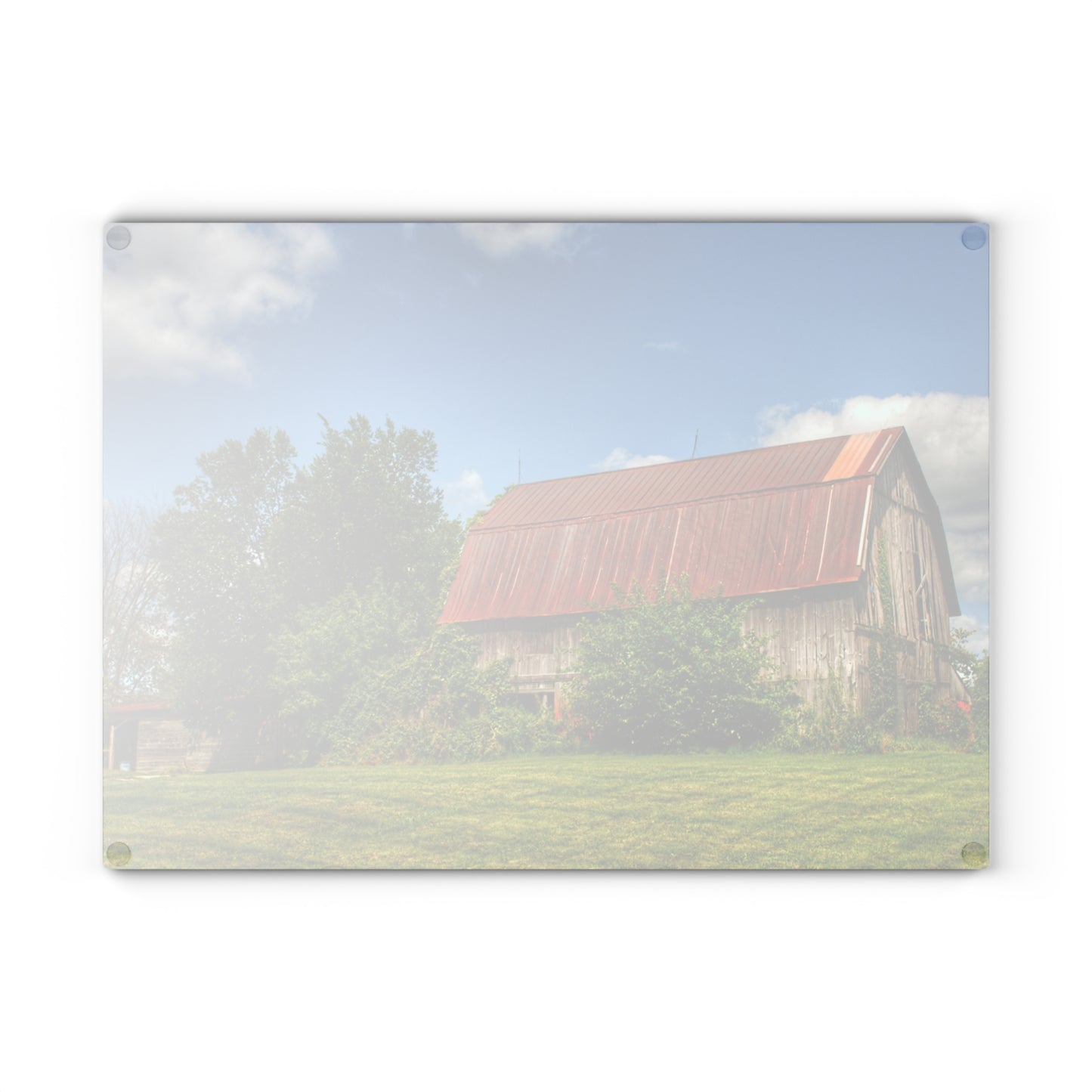 U R There Photography Grey Road Rusted II Rustic Farmhouse Tempered-Glass Cutting Board