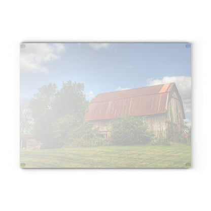 U R There Photography Grey Road Rusted II Rustic Farmhouse Tempered-Glass Cutting Board