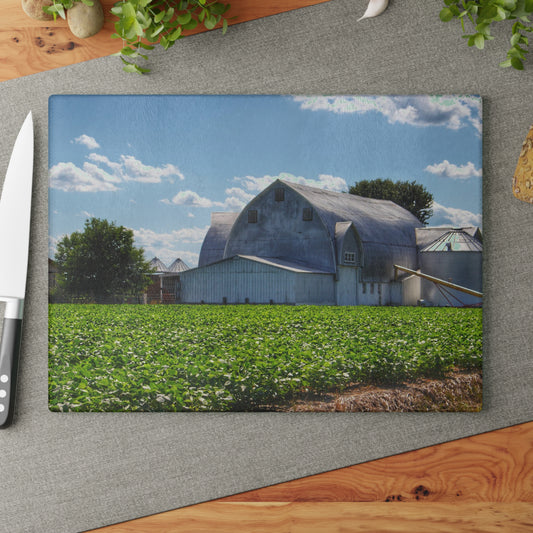 U R There Photography Canada Road White Rustic Farmhouse Tempered-Glass Cutting Board