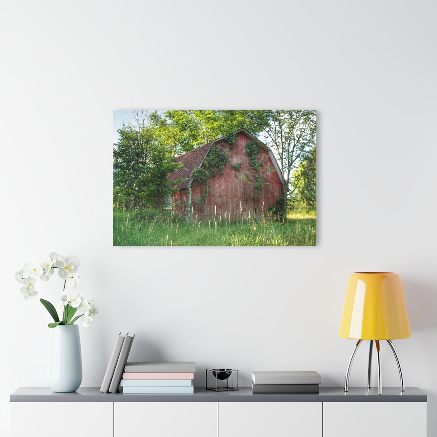 U R There Photography Murphy Lake Road Old Red Rustic Farmhouse Acrylic Wall Print