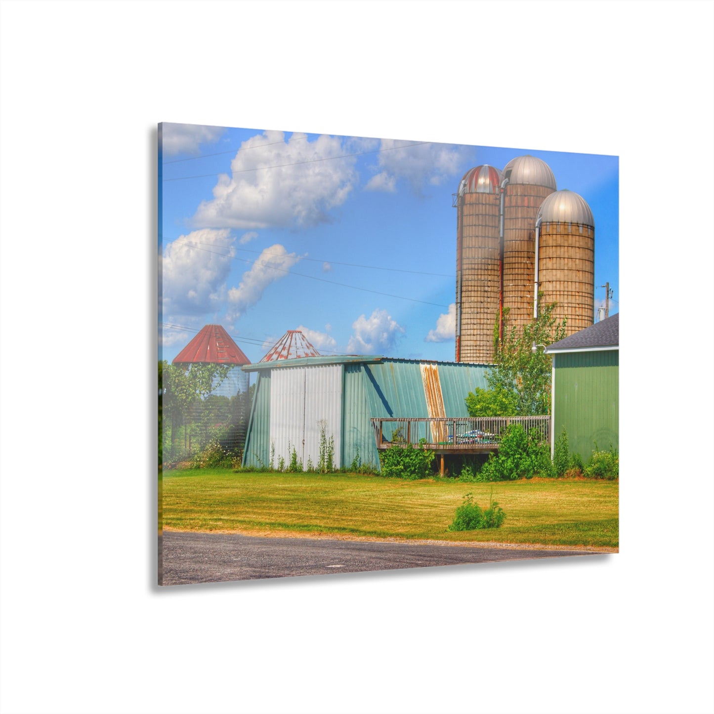 U R There Photography Morrish Road Silos I Rustic Farmhouse Acrylic Wall Print