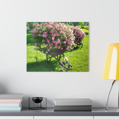 Barn Boutique Modern Farmhouse Acrylic Wall Print| Wheelbarrow Full of Flowers