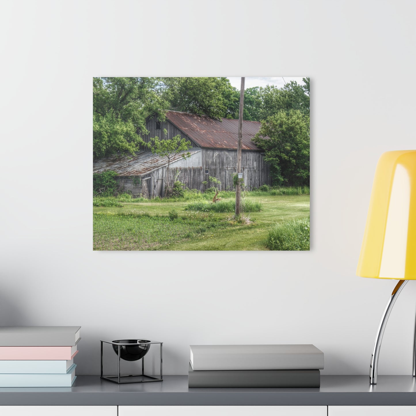 U R There Photography Frankenmuth Grey Saltbox Rustic Farmhouse Acrylic Wall Print