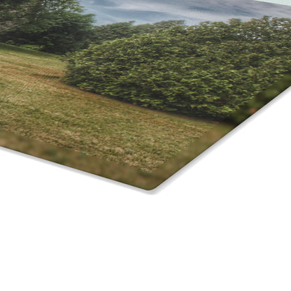 U R There Photography Thistle Valley Weathered Grey Rustic Farmhouse Tempered-Glass Cutting Board