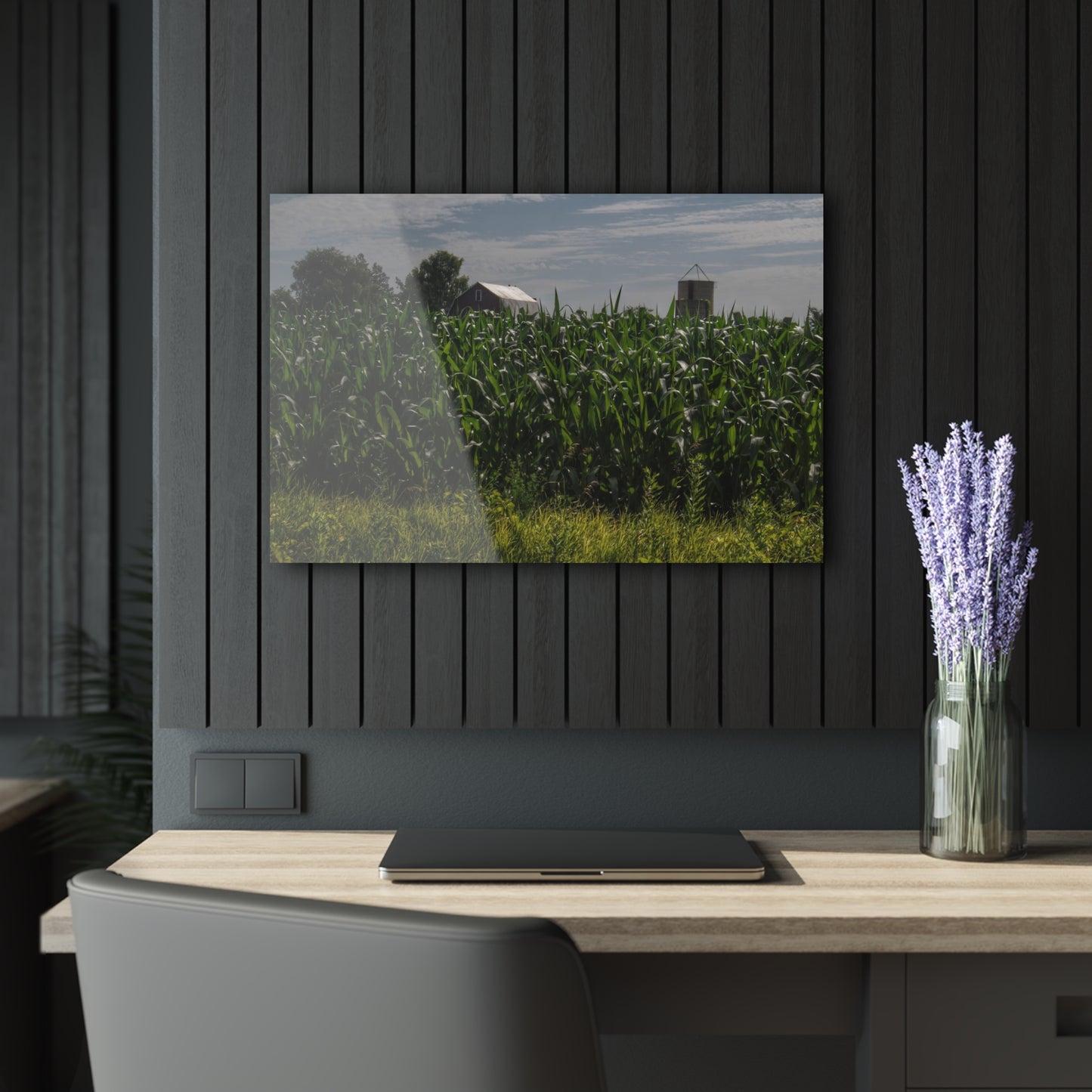 U R There Photography Above the Corn on Piersonville Road I Rustic Farmhouse Acrylic Wall Print
