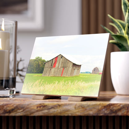 Barn Boutique Rustic Ceramic Wall Tile| Square Barn with Barn in the Distance