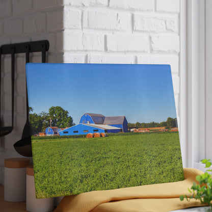 U R There Photography Kidder Road Blues II Rustic Farmhouse Tempered-Glass Cutting Board